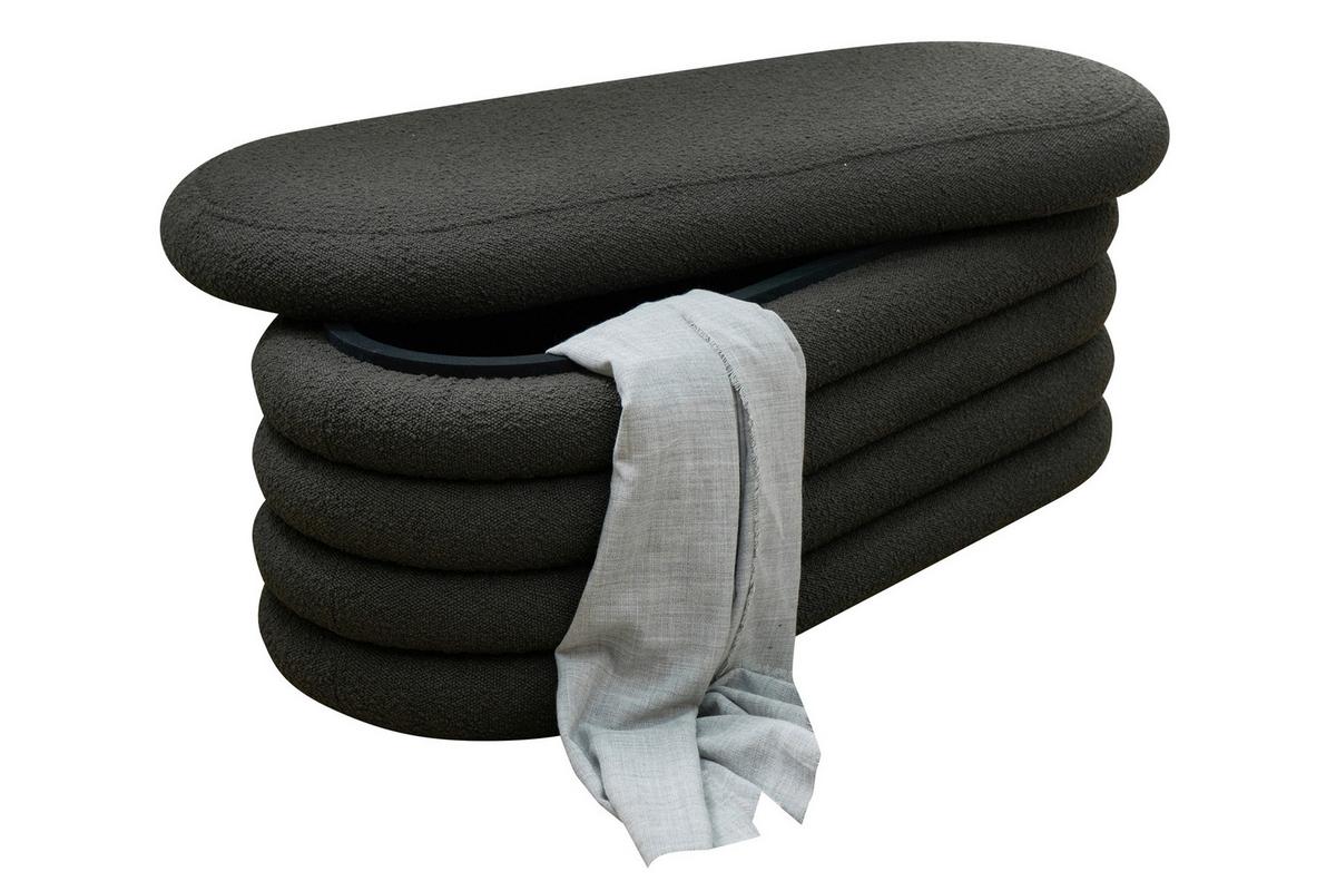 Klop Bouclé, Antracit - antracit, Moderno, tekstil (108/42/45cm) - Livetastic