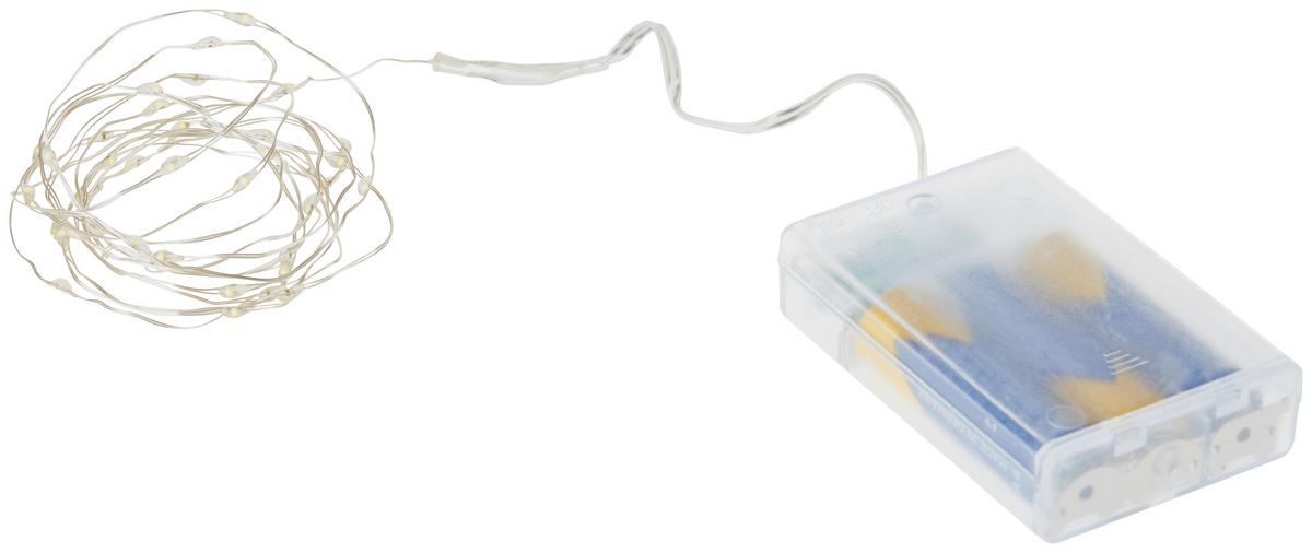 Fényfüzér 40db LED - ezüstszínű, Basics, fém (195cm)