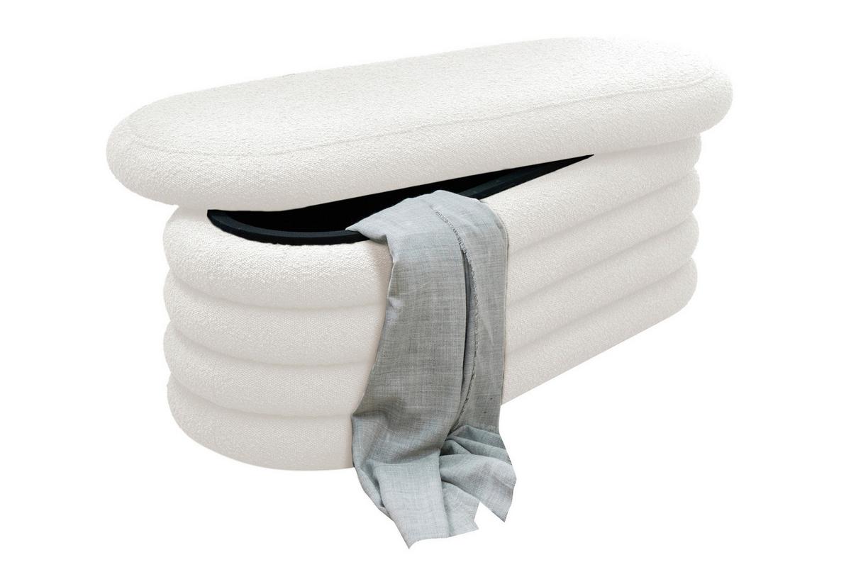 Klop Bouclé, Bela - bela, Moderno, tekstil (108/42/45cm) - Livetastic