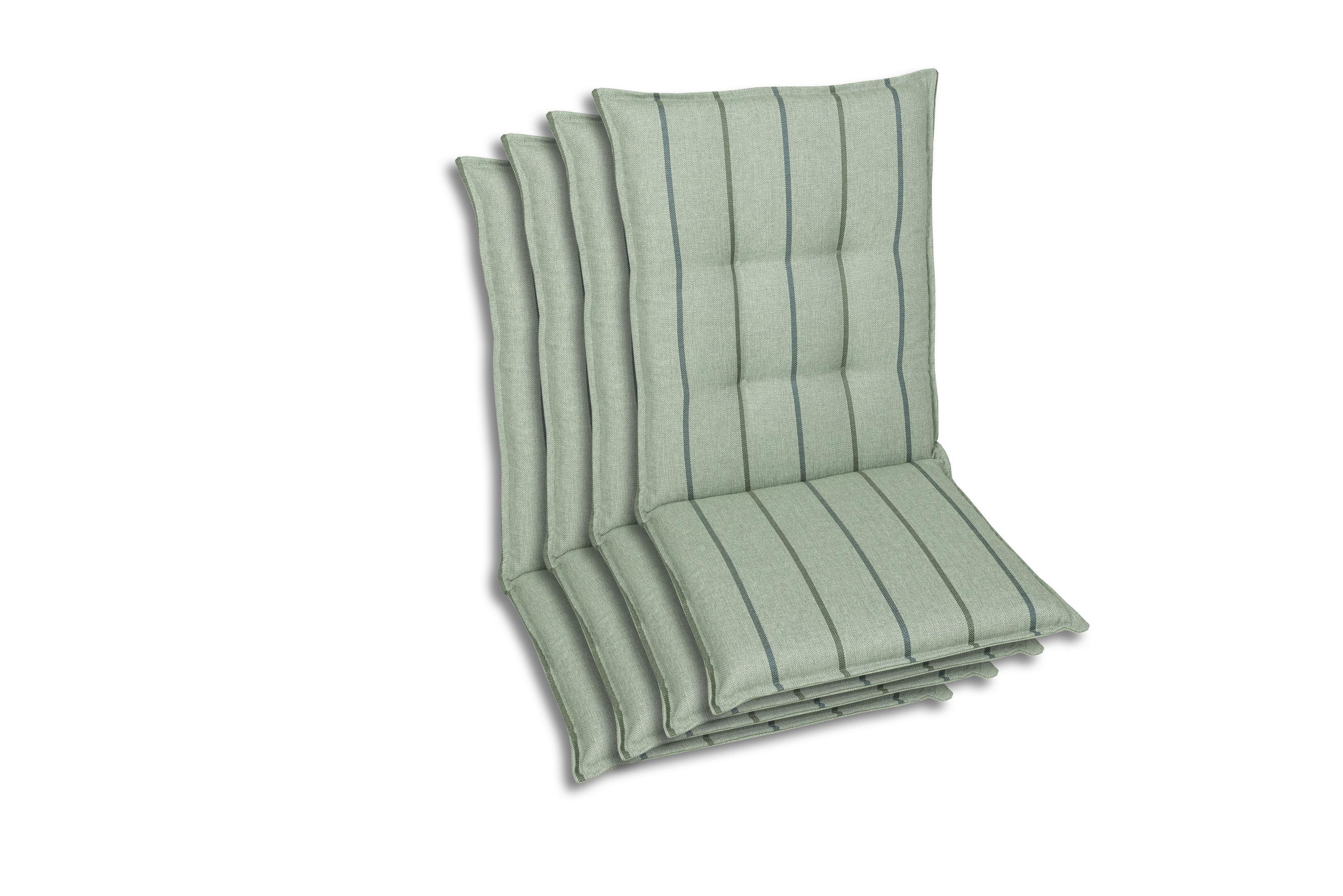Sesselauflagenset 4-Teilig Hellgrün - Hellgrün, Basics, Textil (50/7/108cm)