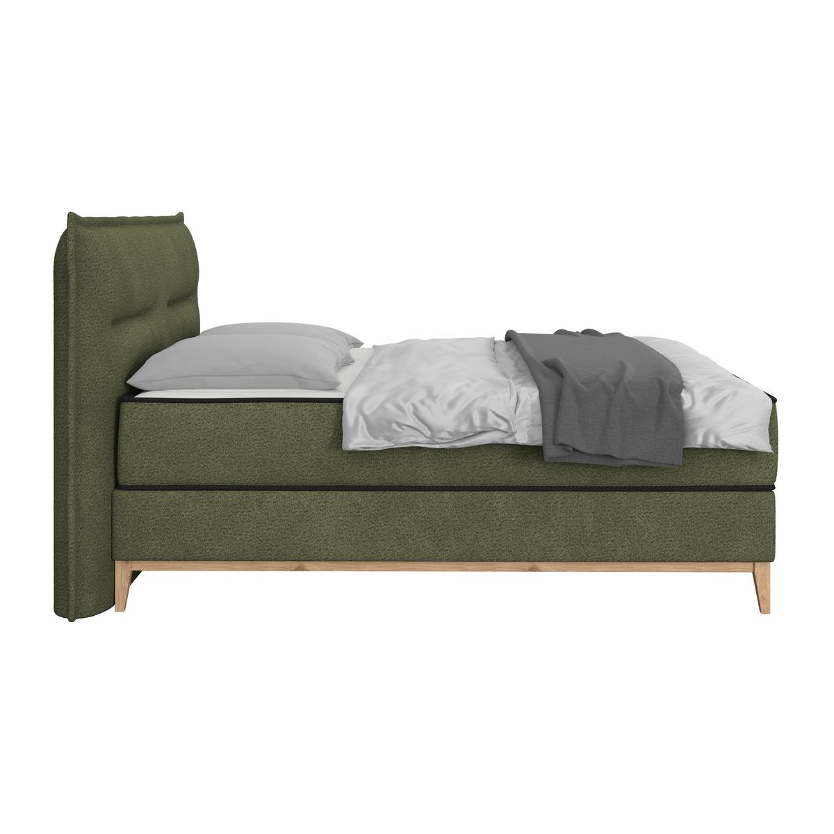 Pat box SMILE - verde, Konventionell, lemn/metal (160/200cm) - Premium Living