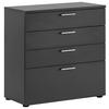 Kommode "Serie 1500" , anthrazit - Anthrazit/Silberfarben, KONVENTIONELL, Holzwerkstoff/Kunststoff (80,2/84,2/41cm) - MID.YOU