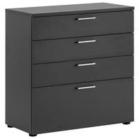 Kommode "Serie 1500" , anthrazit - Anthrazit/Silberfarben, KONVENTIONELL, Holzwerkstoff/Kunststoff (80,2/84,2/41cm) - MID.YOU