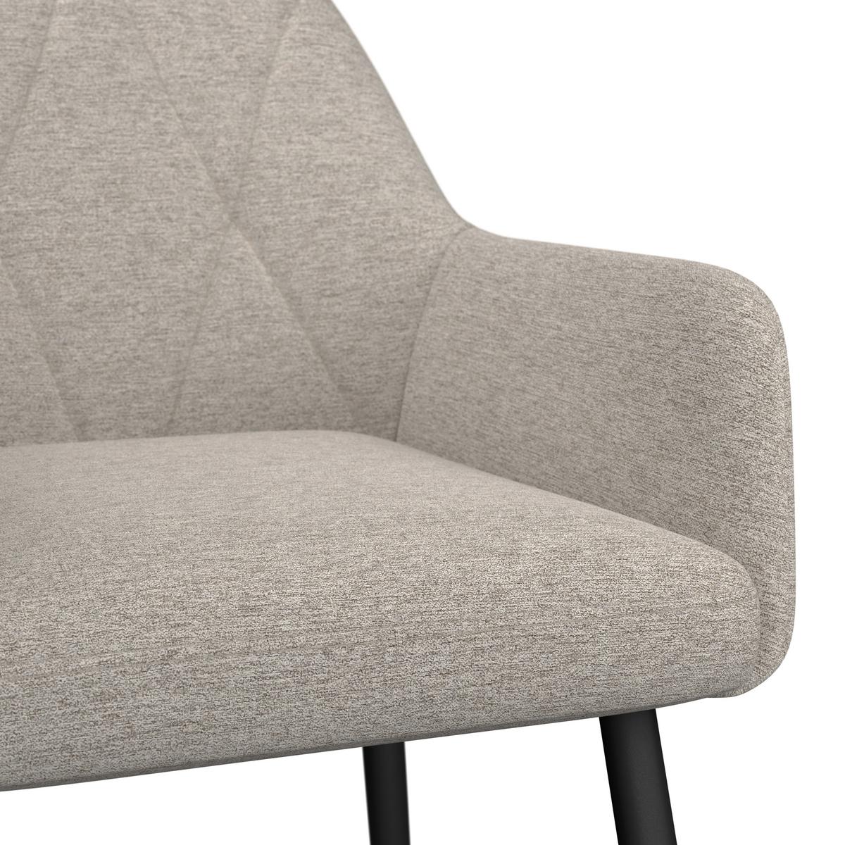 Naslanjač Hardy - črna/bež, Moderno, kovina/tekstil (57/86/64cm)