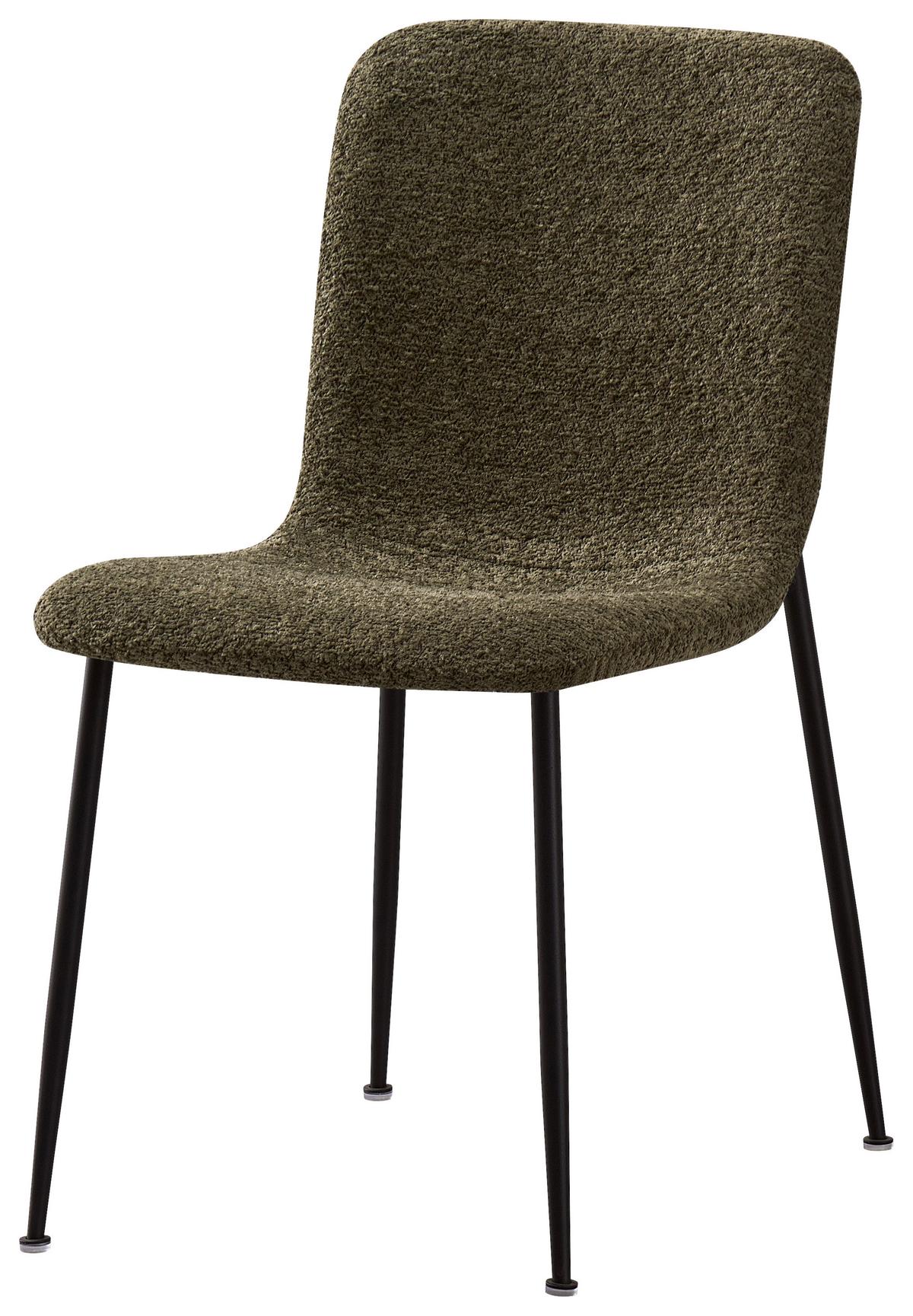 Stuhl Mila Grün - Schwarz/Grün, MODERN, Holz/Textil (43/82/57cm) - Mömax