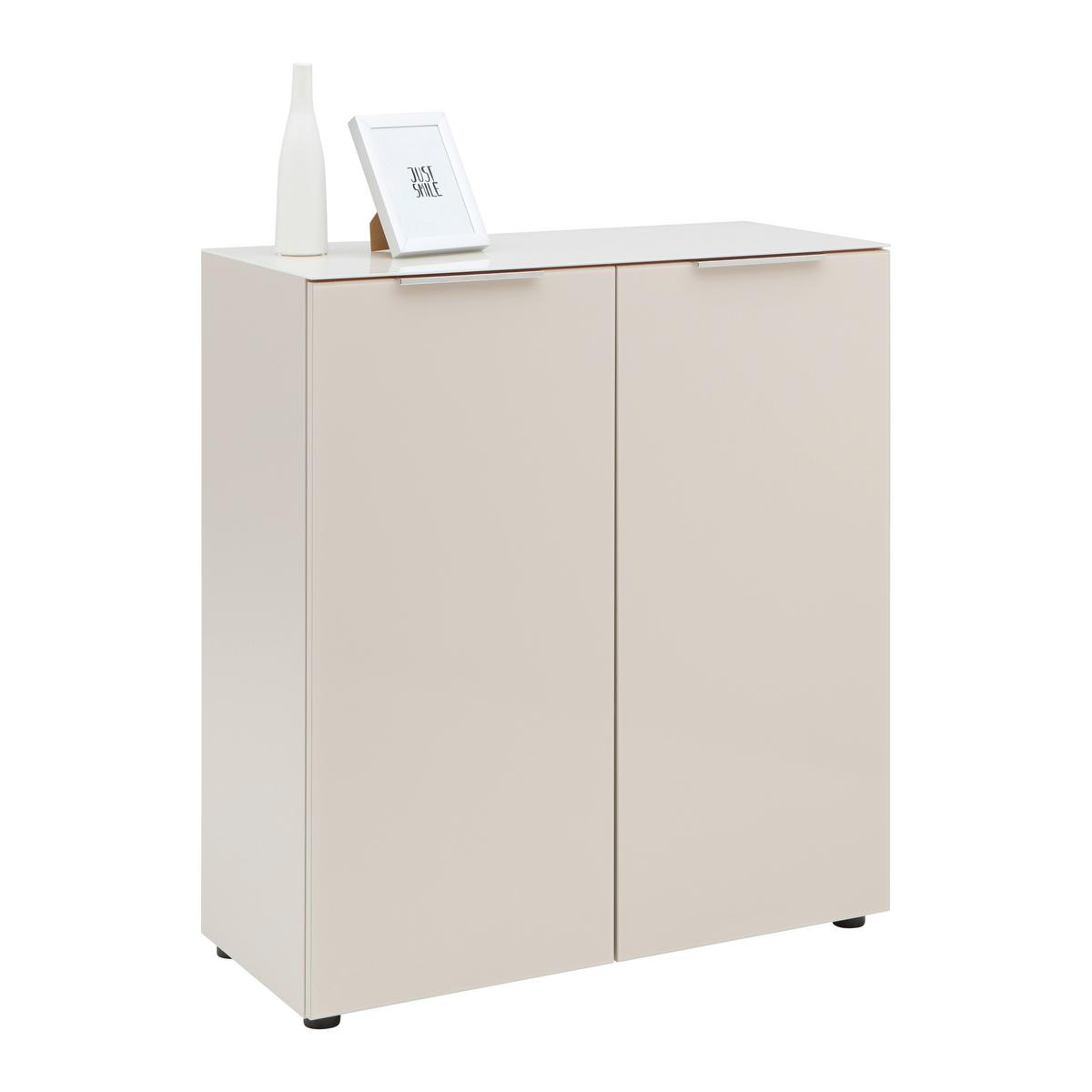 Kommode Siena Kaschmir - Chromfarben/Kaschmir, MODERN, Glas/Holzwerkstoff (90/99/40cm) - Mömax