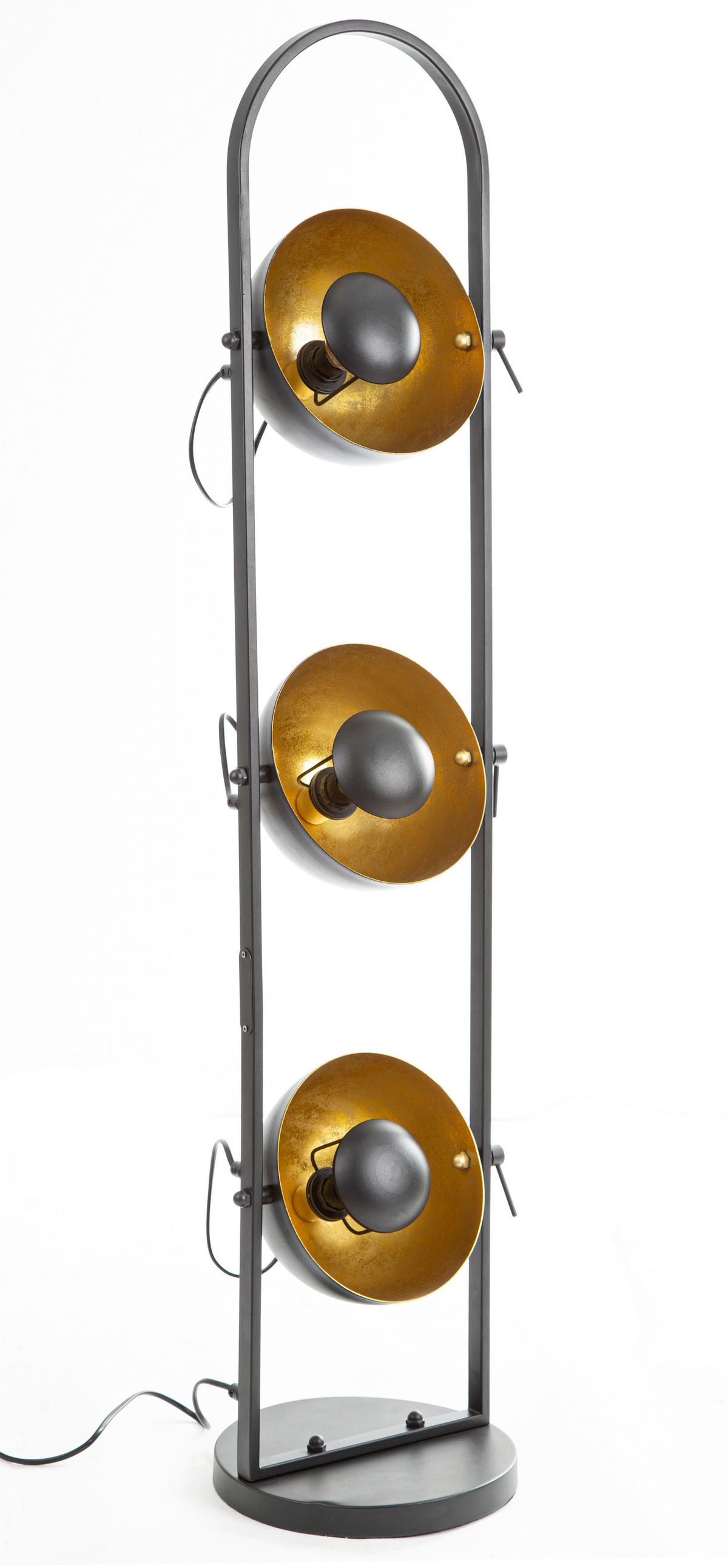 Podna Svjetiljka Ole - zlatne boje/crna, Design, metal/plastika (25/25/117cm) - Globo