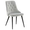 STUHL-SET VELVET DELUXE - Hellgrau/Schwarz, Design, Kunststoff/Textil (50/88,5/66cm) - Livetastic
