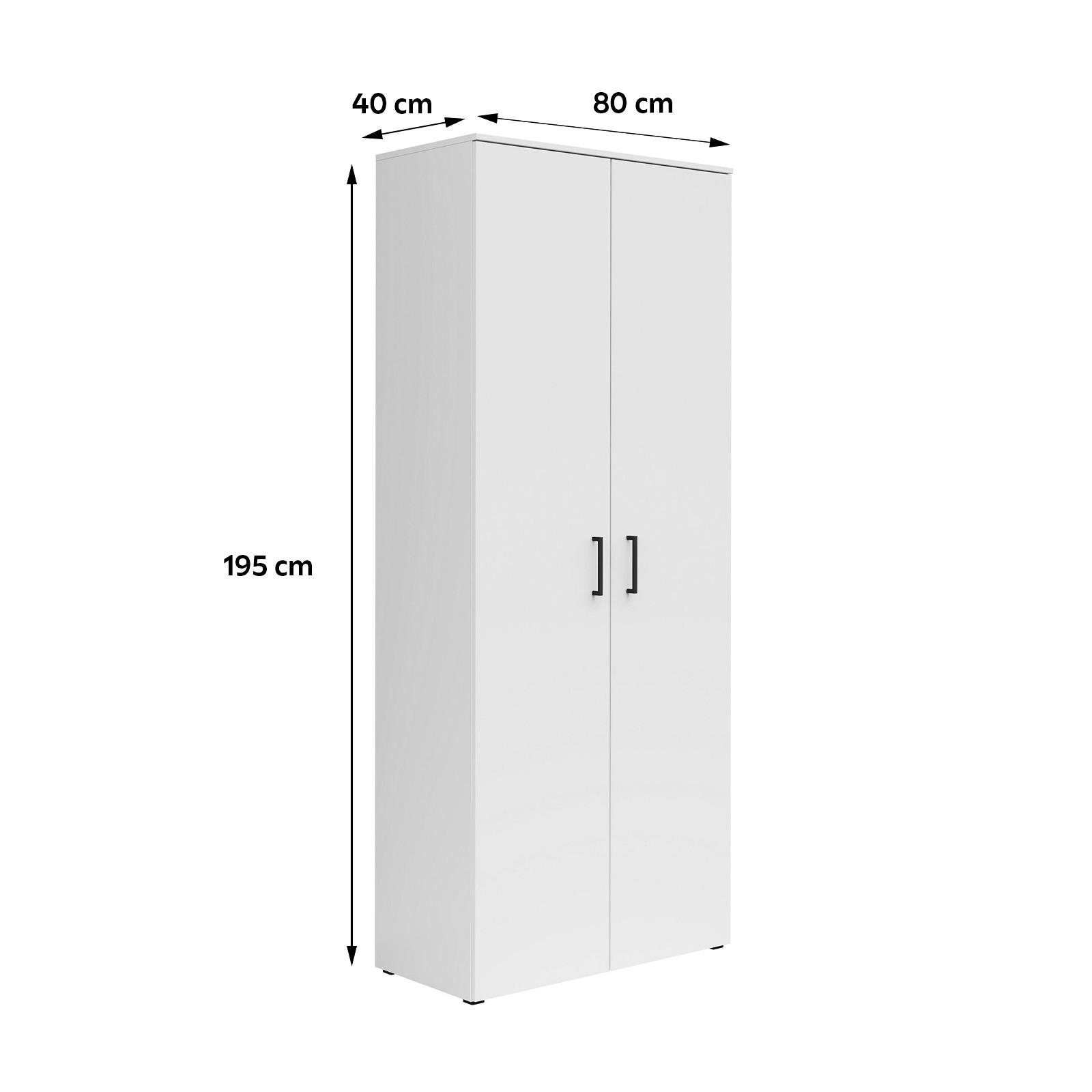 Dulap MULTI - alb, Modern, material pe bază de lemn (80/195/40cm) - Modern Living