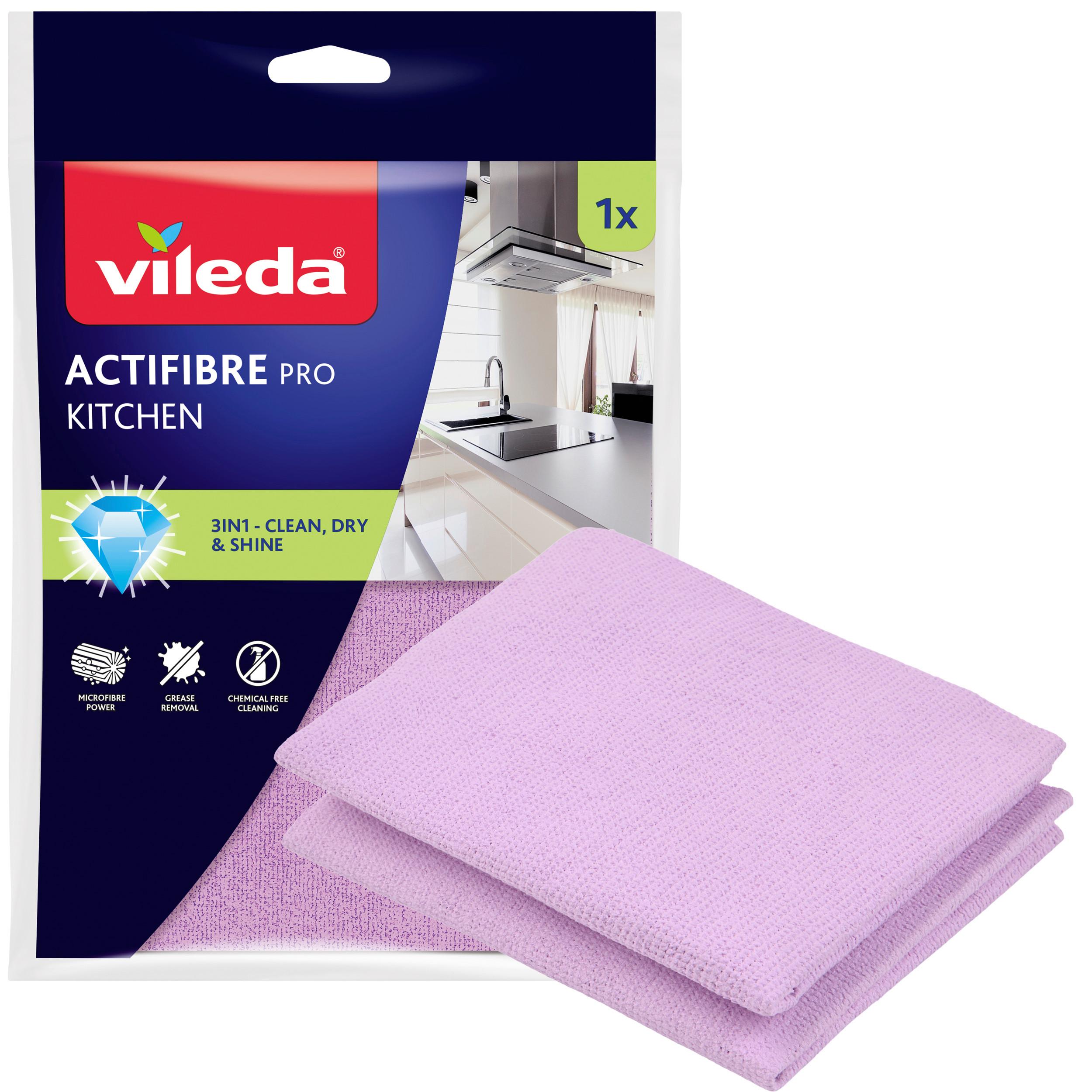 Mikroszálas Kendő Actifibre Pro Kitchen 1x - lila, Basics, műanyag (25/18/0,6cm) - Vileda