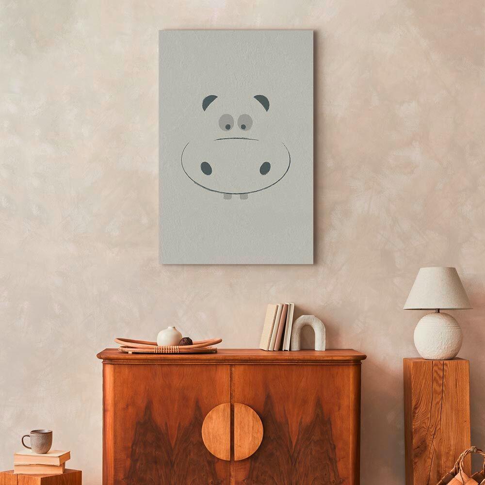 Slika Na Platnu Happy Hippie - siva/bela, Basics, tekstil/les (80/120/1,2cm) - artgeist