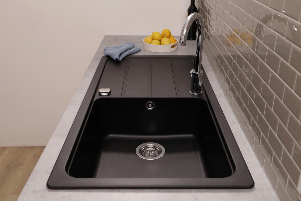 Pomivalno Korito Austin, 100x50cm - črna, Design, kamen (100/20/50cm) - Respekta