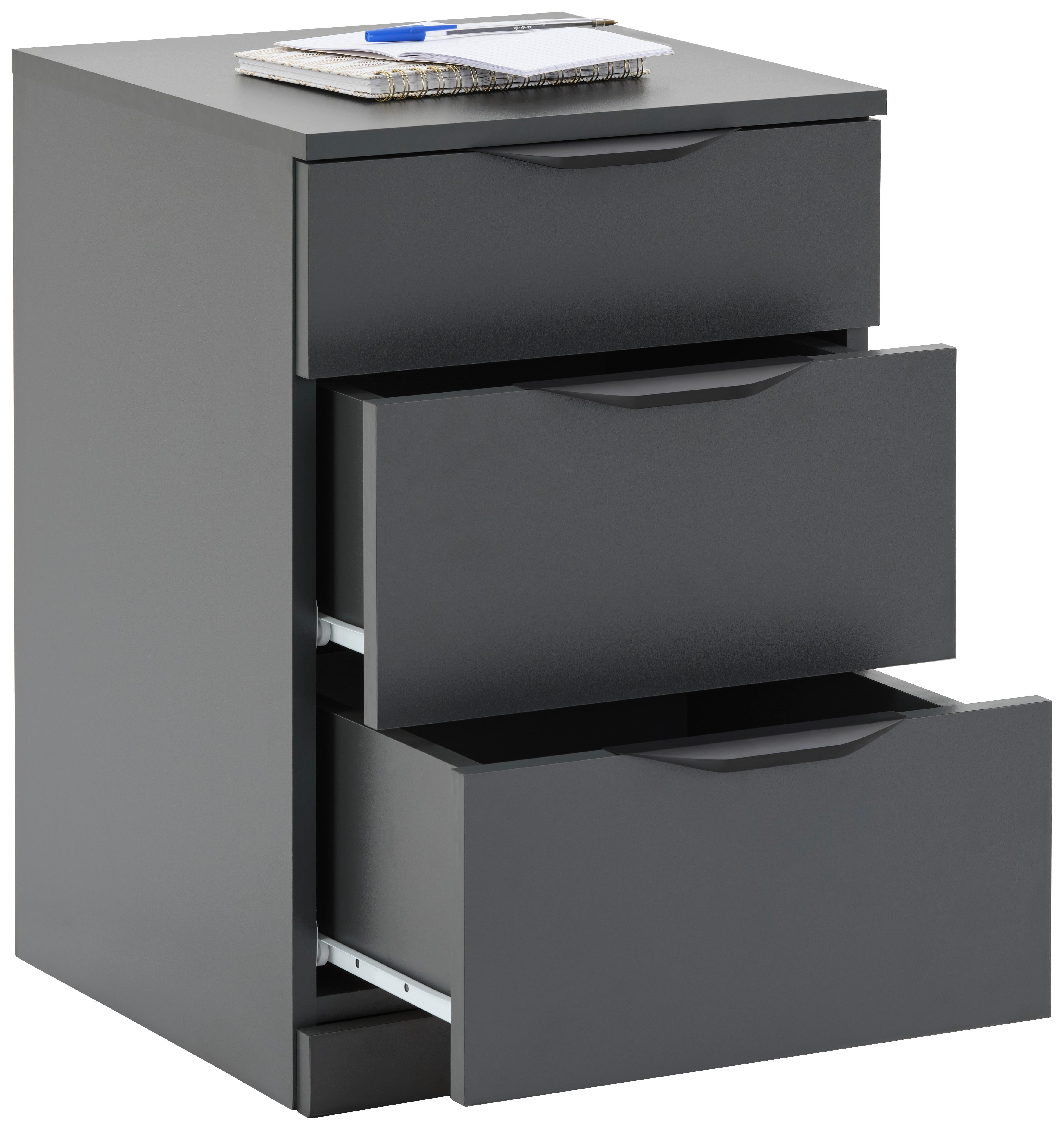 Ladičar Rimini - crna/antracit, Trend, drvni materijal/metal (40/60,1/40cm) - Modern Living