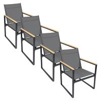 GARTENSTUHL-SET VOLASI 920890 4ER-SET - Honigeiche/Anthrazit, Modern, Holzwerkstoff/Kunststoff (54/83/65cm) - MID.YOU