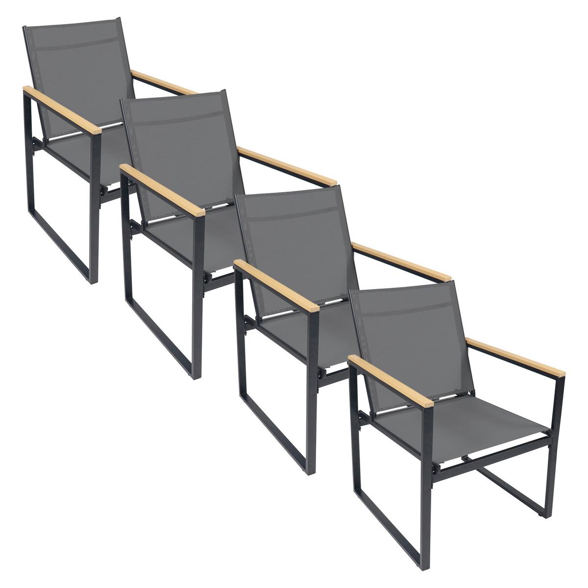 GARTENSTUHL-SET VOLASI 920890 4ER-SET - Honigeiche/Anthrazit, Modern, Holzwerkstoff/Kunststoff (54/83/65cm) - MID.YOU