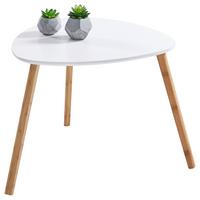 STOLIK BOCZNY MONA L - kolor naturalny/biały, Design, materiał drewnopochodny/drewno (55/55/45cm) - Carryhome