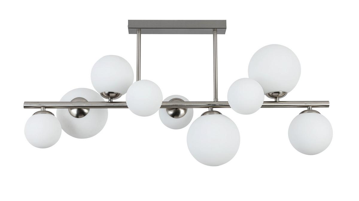 Stropna Svetilka Bulbi - barve niklja/bela, Moderno, kovina/umetna masa (90cm) - Mömax