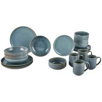 SERWIS OBIADOWO-ŚNIADANIOWY MARBELLA - niebieski, Trend, ceramika - Novel