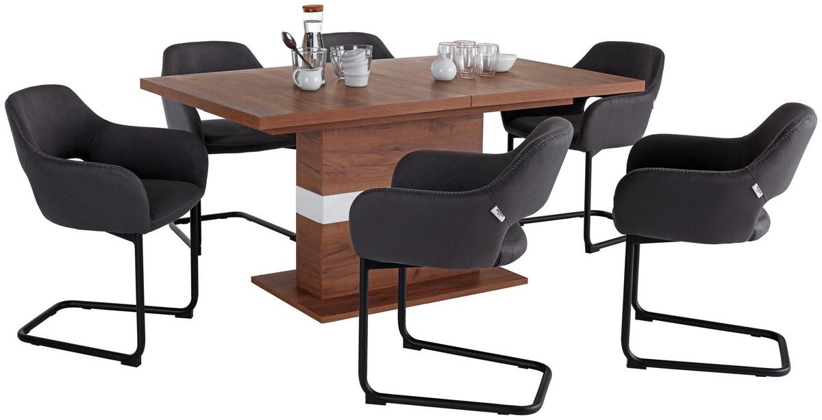 Raztegljiva Miza Avensis, Barva Hrasta, 160-200 X 90 Cm - barve hrasta/bela, Moderno, leseni material (160/76/90cm) - Mömax