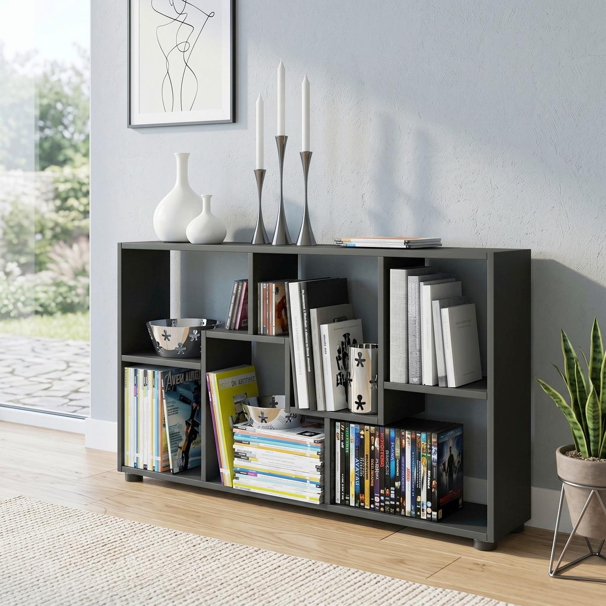 Regal Pintal Schwarz - Schwarz, Basics, Holzwerkstoff (117/62/20cm) - MID.YOU