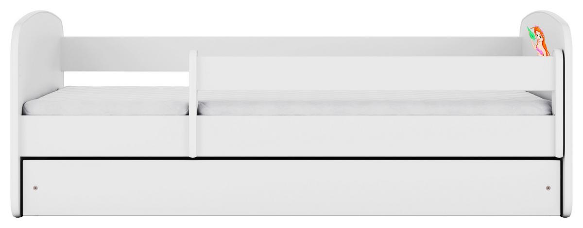 Otroška Postelja Babydreams, Bela, 80x160cm - bela/barve breze, Moderno, tekstil/leseni material (80/160cm) - MID.YOU