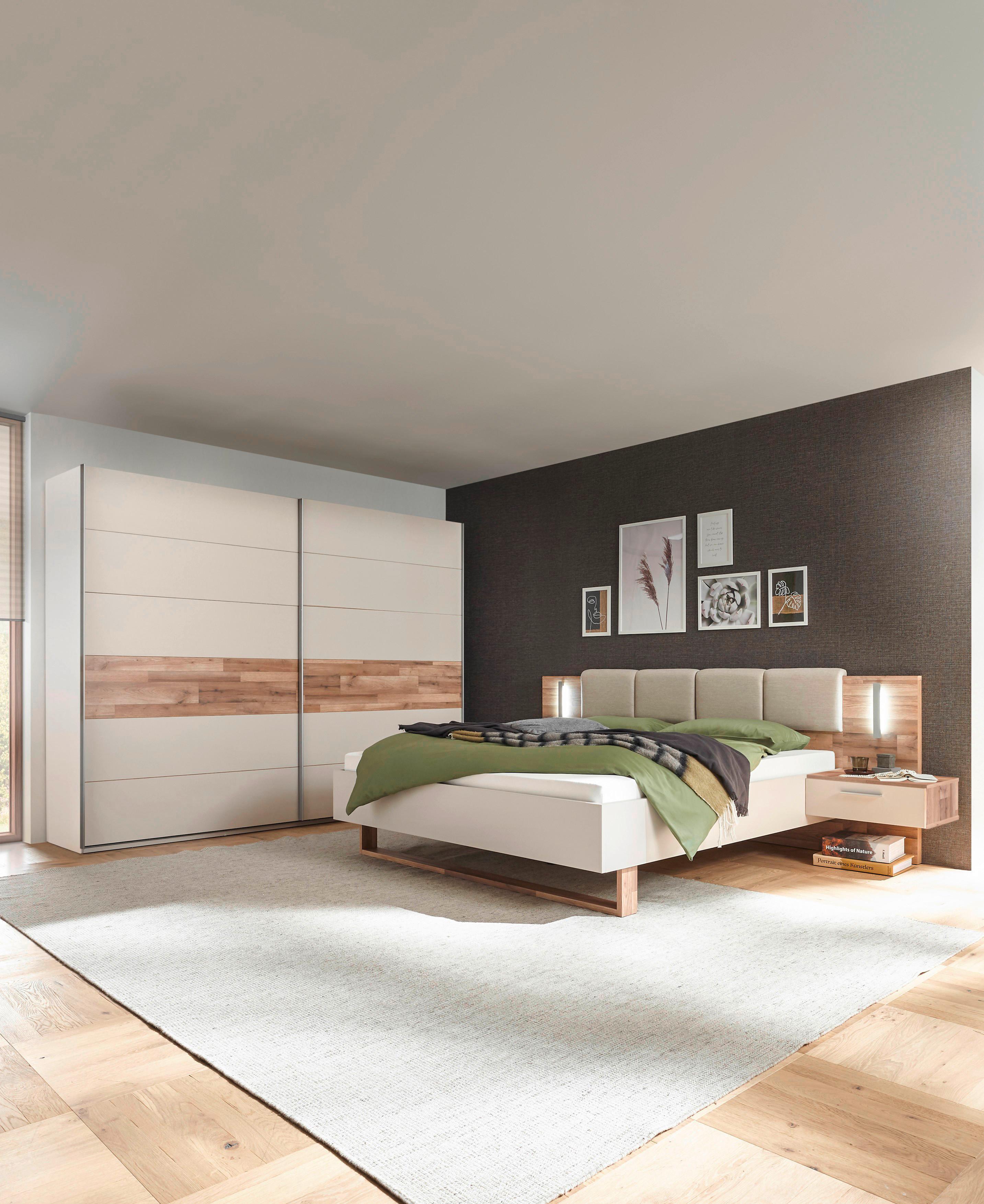 Omara Z Drsnimi Vrati Cadore, Barva Šampanjca, Hrasta, 270cm - barve šampanjca/srebrne barve, Moderno, kovina/leseni material (270/210/60cm) - MID.YOU