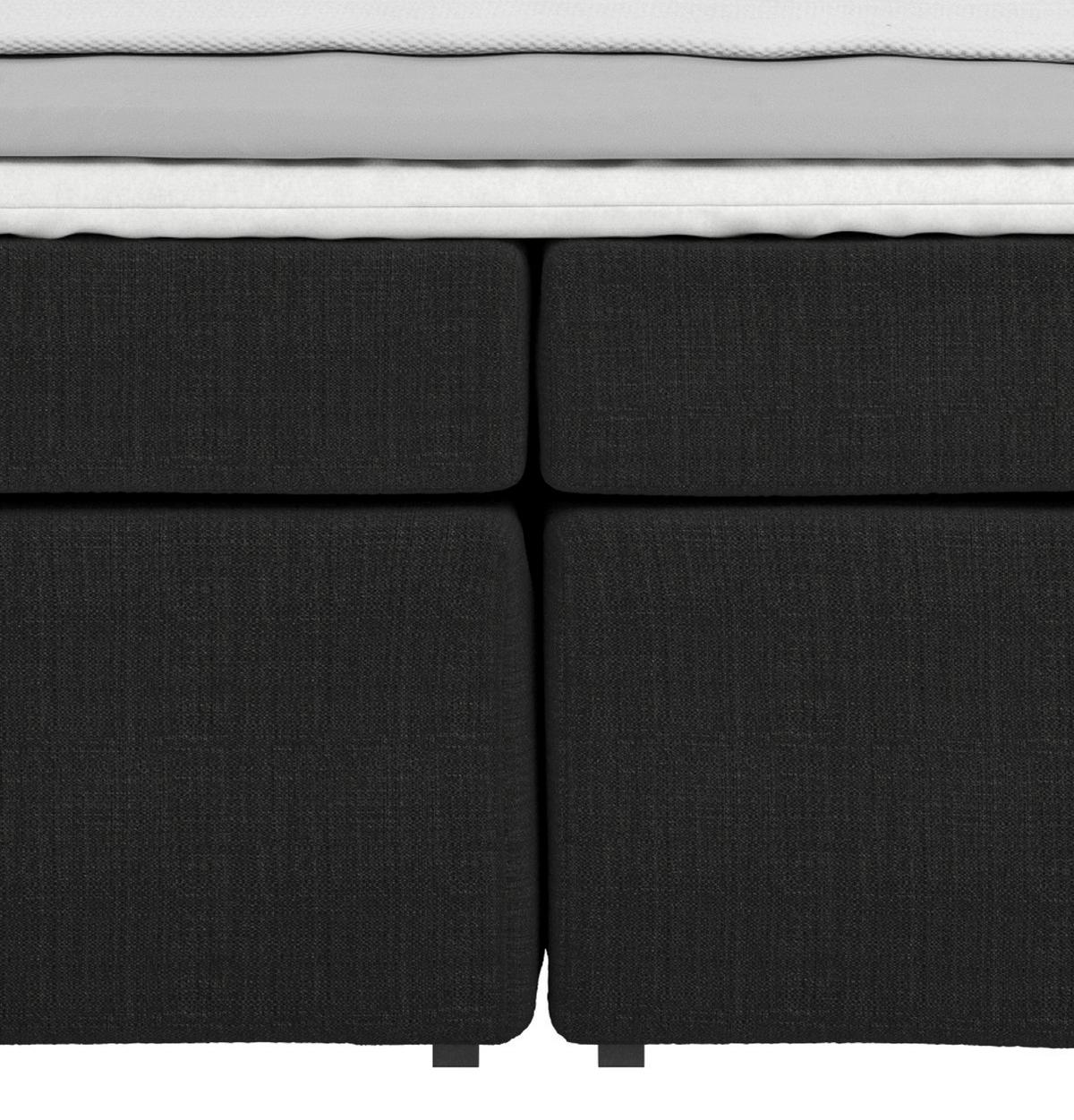 ŁÓŻKO BOXSPRING NERO -PH- - czarny/kolor chromowy, Konventionell, metal/tkanina (180/200cm)