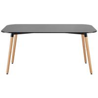 Esstisch Anuk Schwarz MDF ca. 160x90 cm - Buchefarben/Schwarz, MODERN, Holz/Holzwerkstoff (160/90/75cm) - Bessagi Home