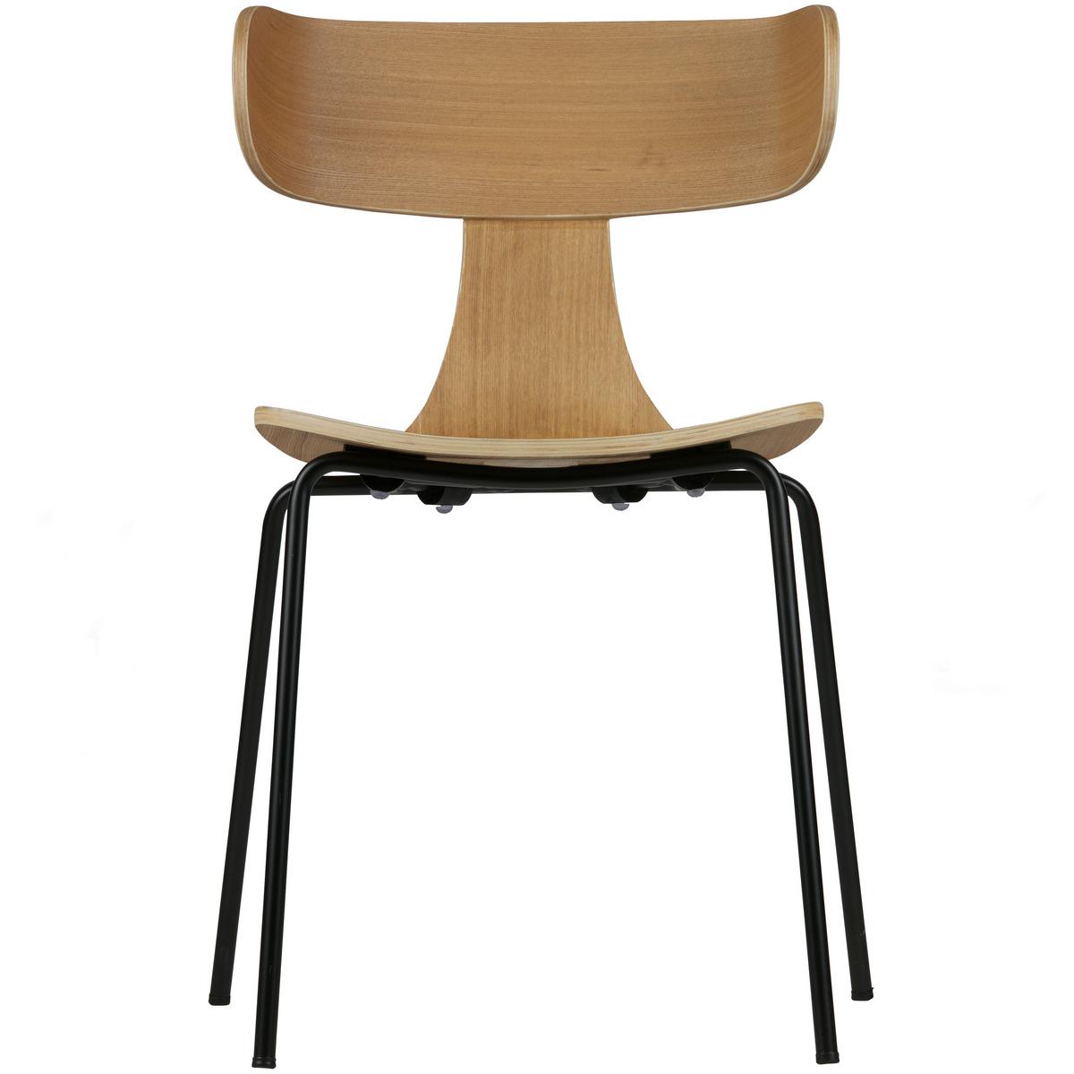 Stuhl-Set Form Naturfarben B: 50cm - Schwarz/Naturfarben, MODERN, Holz/Metall (50/78/52cm) - Livetastic