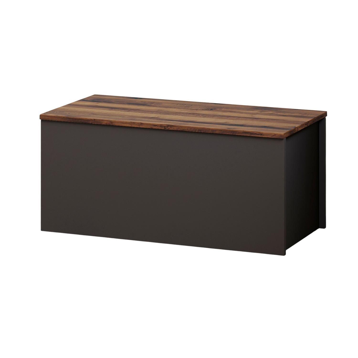 Truhe Florya Aufbewahrungsschrank - Eichefarben/Anthrazit, Design, Holz (45/45,5/90cm) - Livetastic