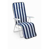 Relaxliege Chiemsee Blau/Weiß - Blau/Weiß, Basics, Textil/Metall (58/108/75cm) - Gardenson