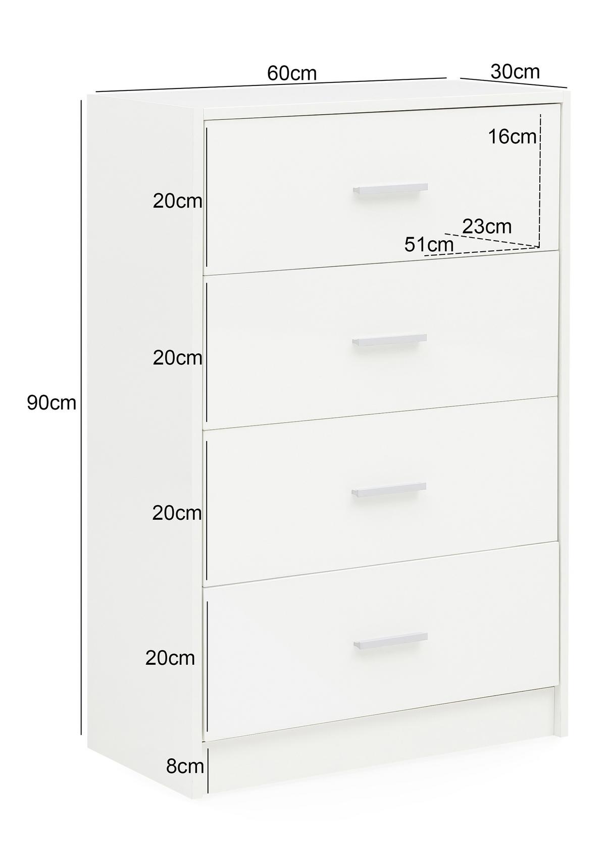 Visoka Komoda Highboard - bela/barve aluminija, Konvencionalno, kovina/leseni material (60/90/30cm) - MID.YOU