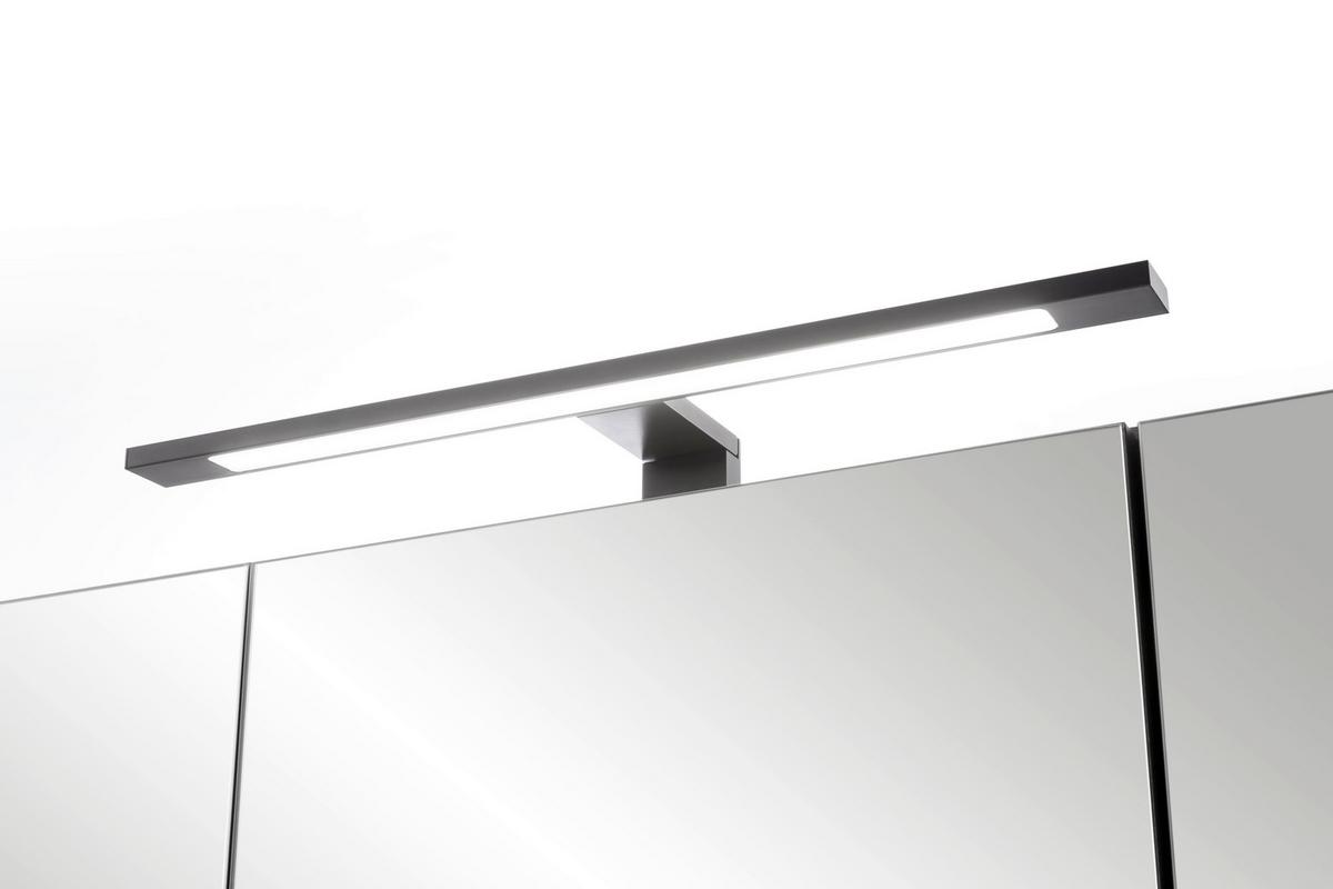 Spiegelschrank in Eiche Wotan - Eiche Wotan/Schwarz, ROMANTIK / LANDHAUS, Glas/Holzwerkstoff (80/64/20cm) - Mömax