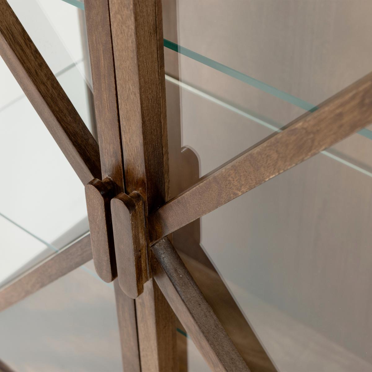 Vitrine Kella Dunkelbraun B: 100 cm - Dunkelbraun, Design, Glas/Holz (100/132/44cm) - Livetastic