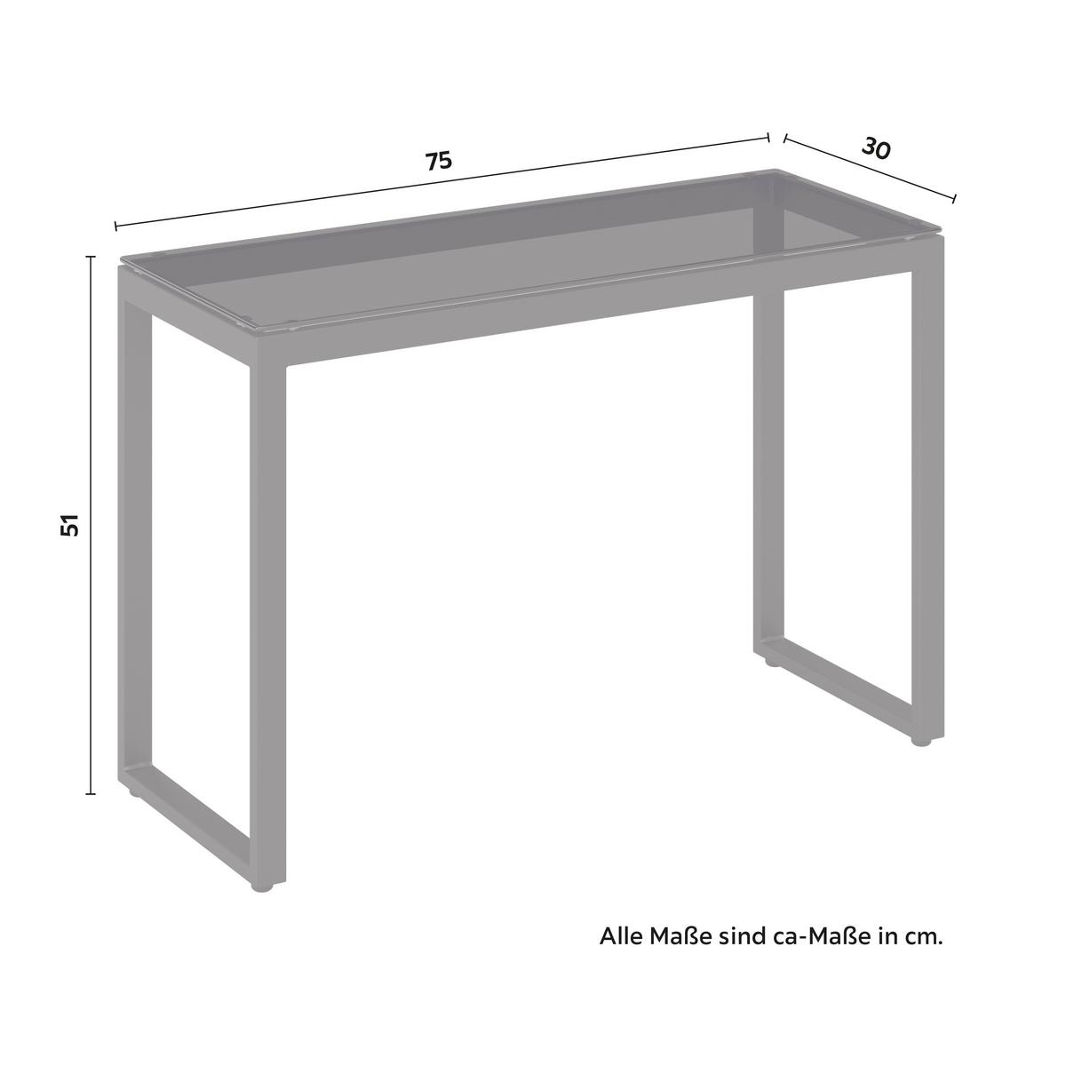 Loungegarnitur Valentina Hellgrau Metall/Textil/Glas - Hellgrau/Schwarz, Modern, Glas/Textil (90/65/74cm) - Bessagi Garden