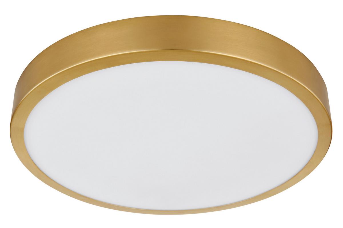 Stropna Led-svetilka 12381-15 - opal/barve medenine, Konvencionalno, kovina/umetna masa (25/3cm) - Globo
