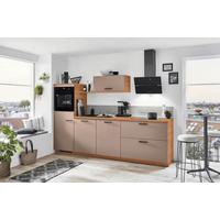 Küchenblock Senso o. Geräte Braun - Eichefarben/Schwarz, MODERN, Holzwerkstoff/Metall (280cm) - Nobilia