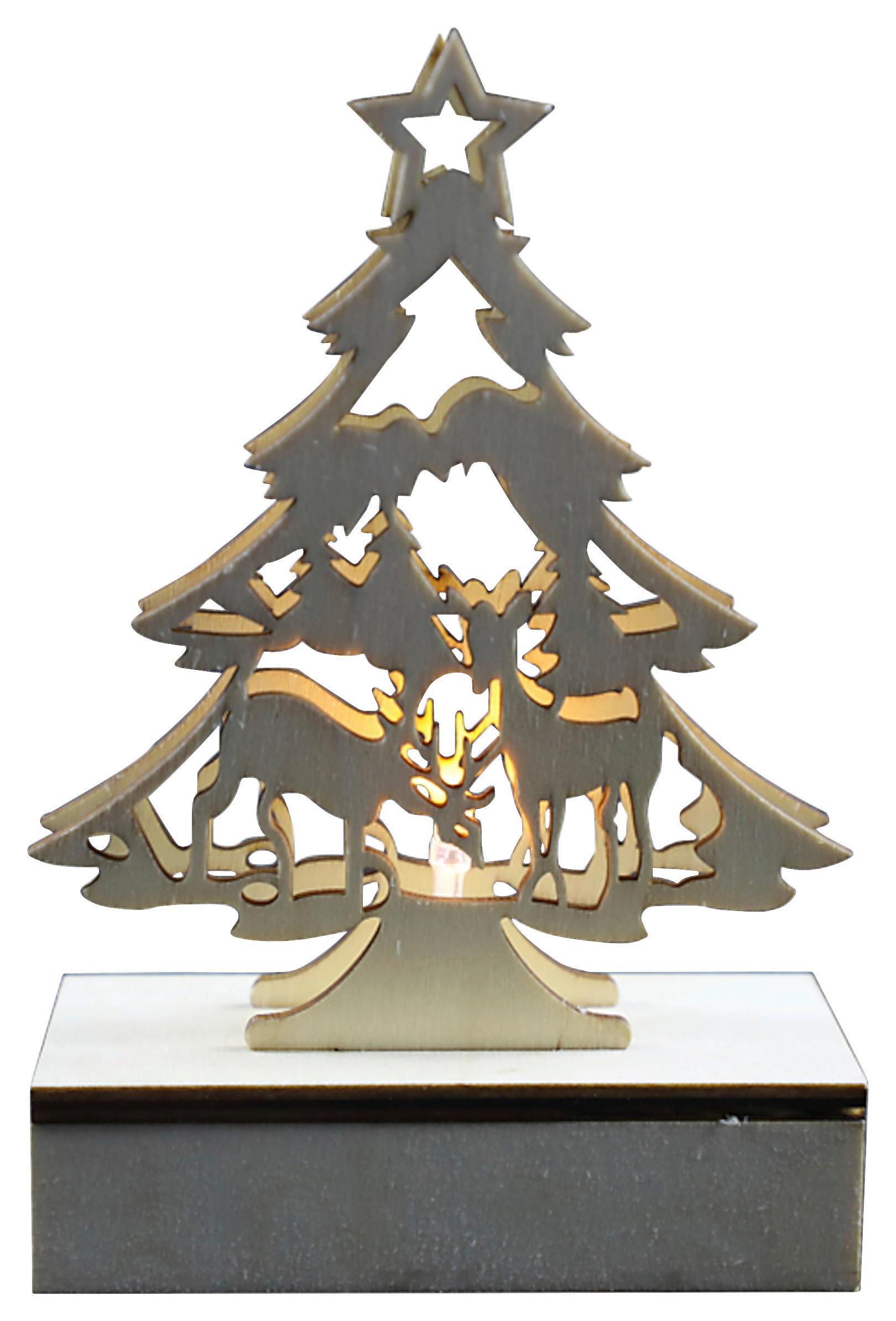 LED-Dekoleuchte Melino in Naturfarben - Naturfarben, Konventionell, Holz (10cm) - Modern Living