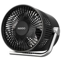 Tischventilator Lupus in Schwarz - Edelstahlfarben/Schwarz, Modern, Kunststoff/Metall (13,1/13/13cm) - Insido