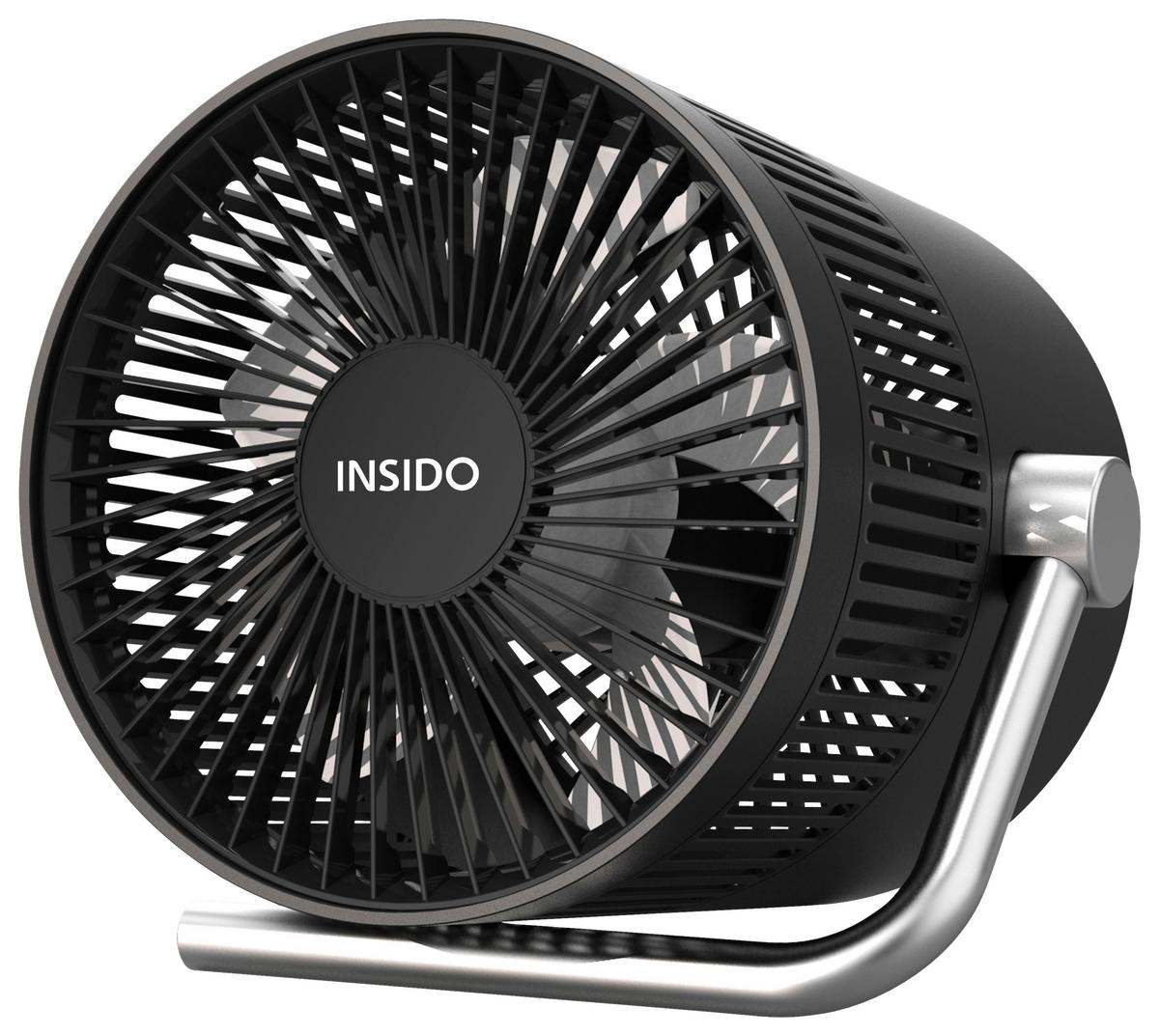 Tischventilator Lupus in Schwarz - Edelstahlfarben/Schwarz, Modern, Kunststoff/Metall (13,1/13/13cm) - Insido