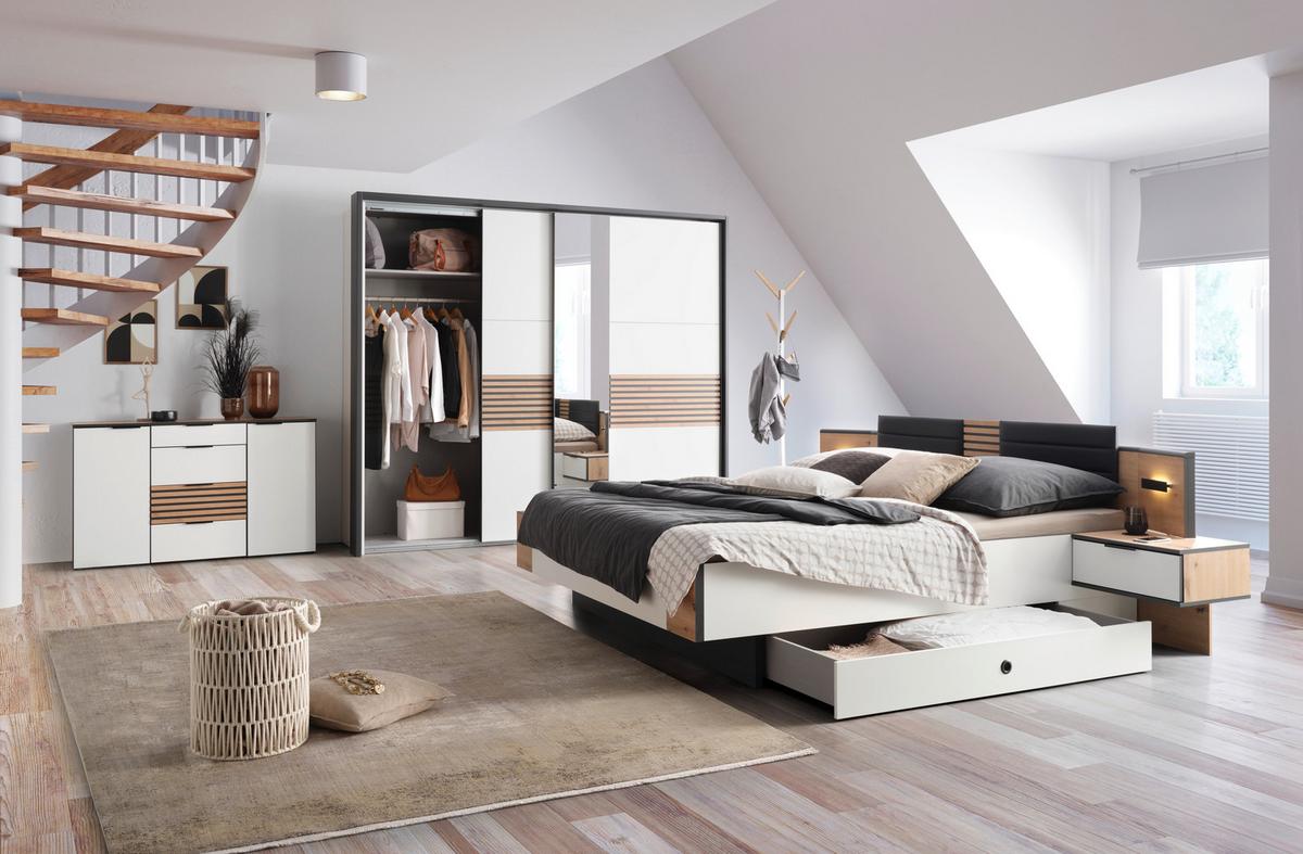 Omara Z Drsnimi Vrati Leo - črna/bela, Konvencionalno, kovina/steklo (250/216/65cm) - Premium Living