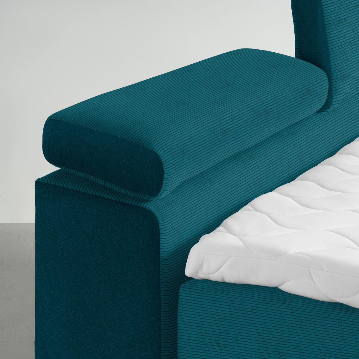 Boxspringbett Sevilla Petrol ca. 180x200cm - Petrol/Schwarz, KONVENTIONELL, Holz/Kunststoff (180/200cm) - Premium Living