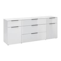 Lowboard Velaris Weiss - Weiss/Schwarz, Modern, Metall (181/72/40,5cm) - Mömax