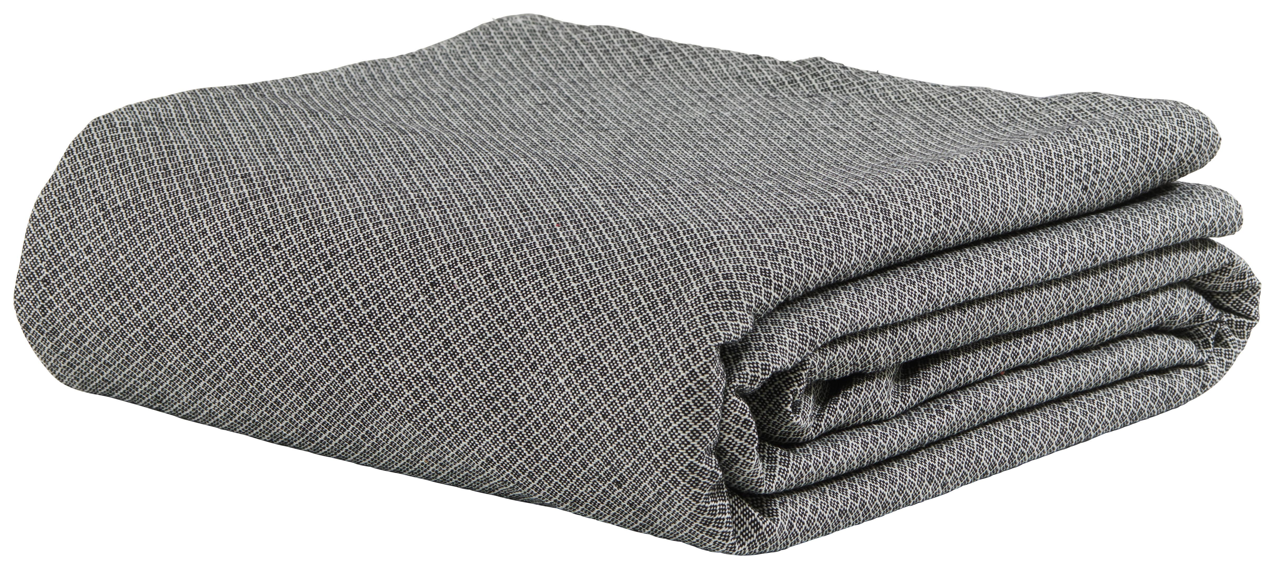 Ágytakaró Dobby Uni - Fehér/Fekete, Textil (140/210cm) - Premium Living