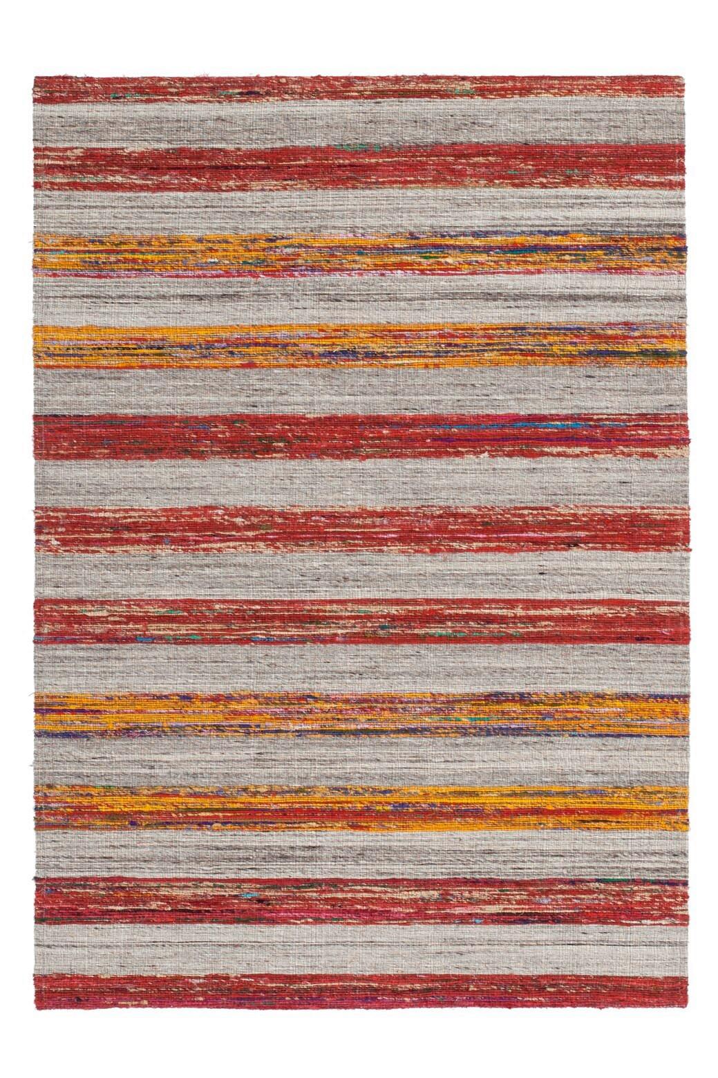 Handwebteppich Duarte 210 Natur / Rot 120x170 - Rot/Naturfarben, Basics, Textil (120/170cm) - Kayoom