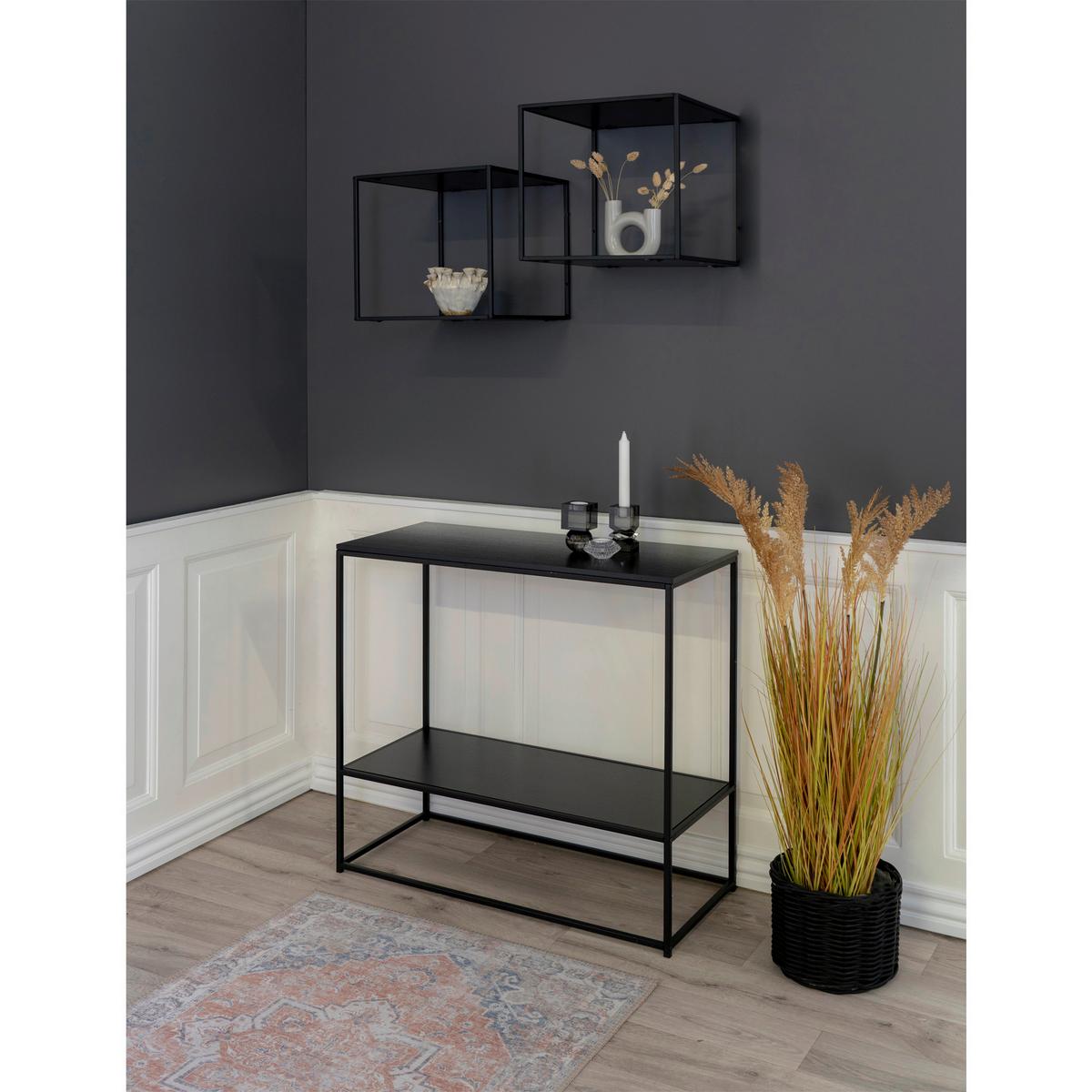 Wandregal Vita Wallshelf Schwarz - Schwarz, Design, Holz/Metall (36/36/36cm)