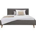 Polsterbett Taupe 160x200cm - Taupe/Eichefarben, MODERN, Textil (160/200cm) - ZANDIARA