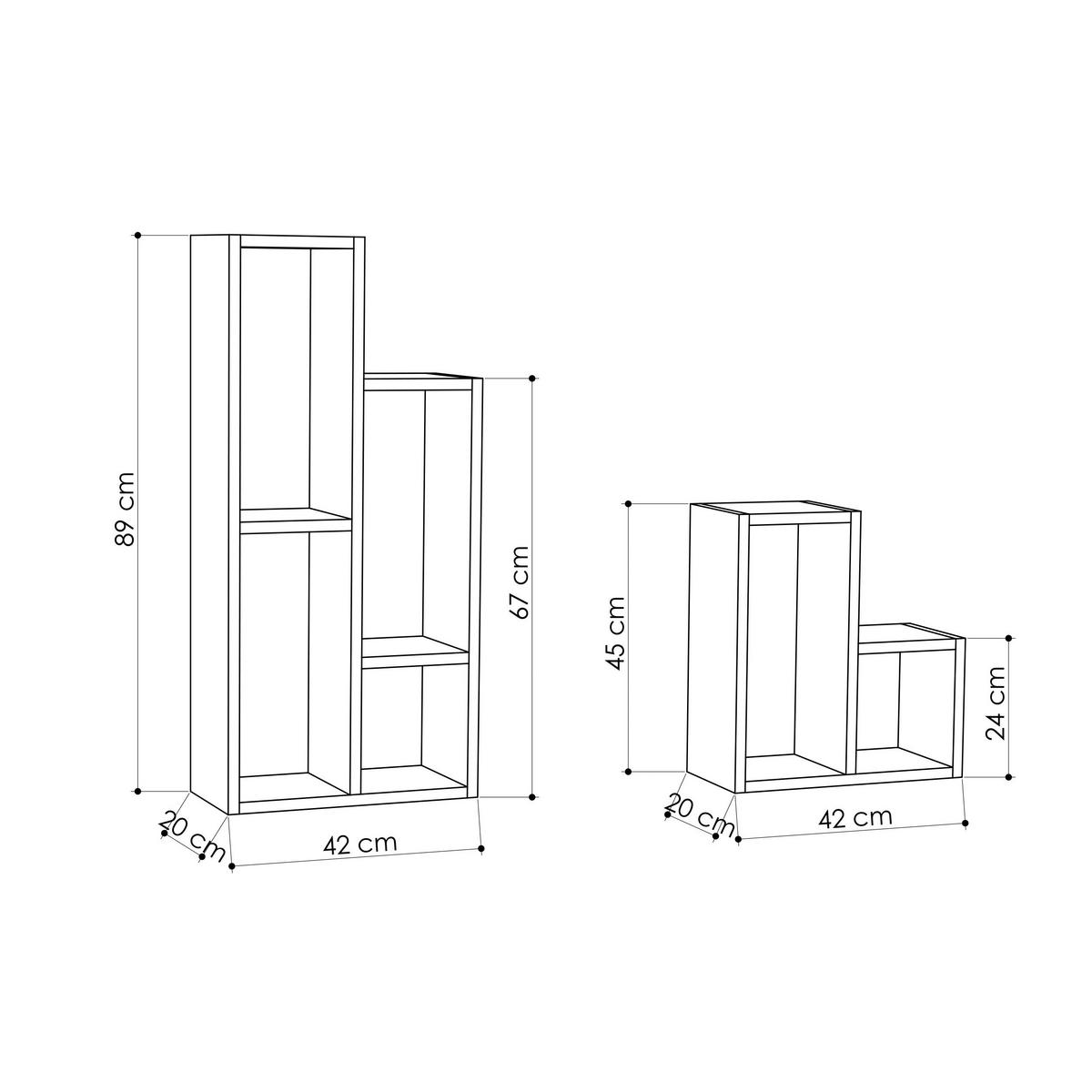 Regal Sule - bela, Design, leseni material (42/89/20cm) - Livetastic