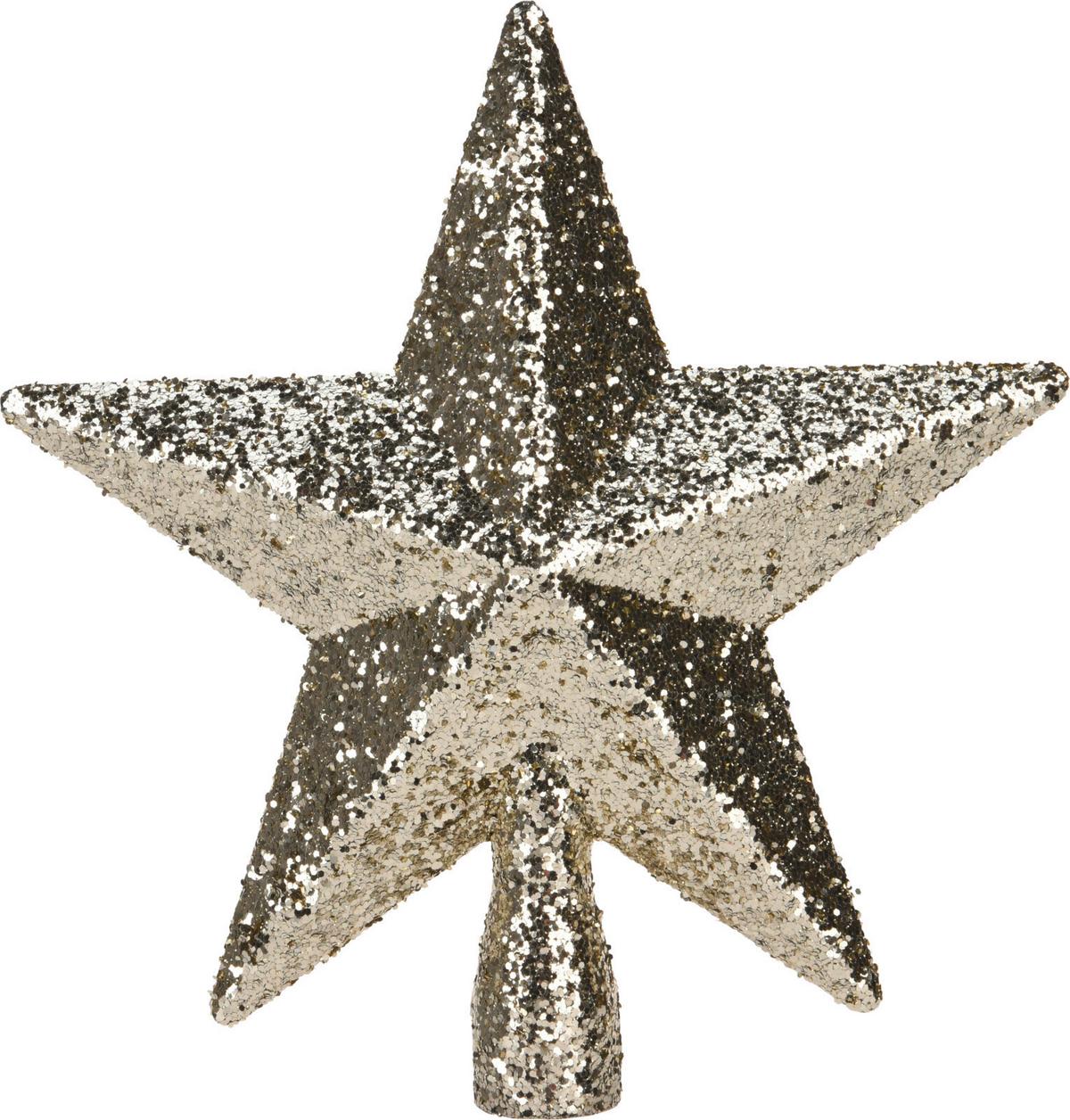 Vârf de brad Noella - alb/auriu, Basics, plastic (19/5/19cm)