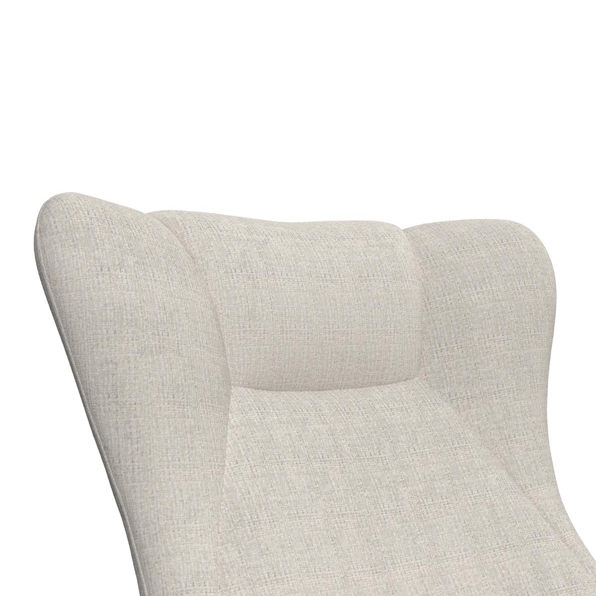 Schaukelsessel Emilio Chenille Hellgrau - Hellgrau/Naturfarben, MODERN, Holz/Textil (67/93/85cm)